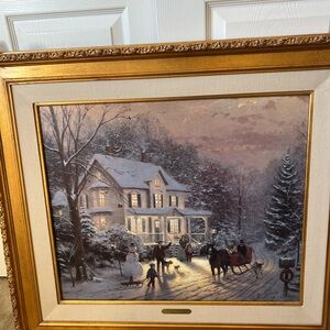 Thomas Kinkade Signed & Numbered “Home For The Holidays” Painting with COA